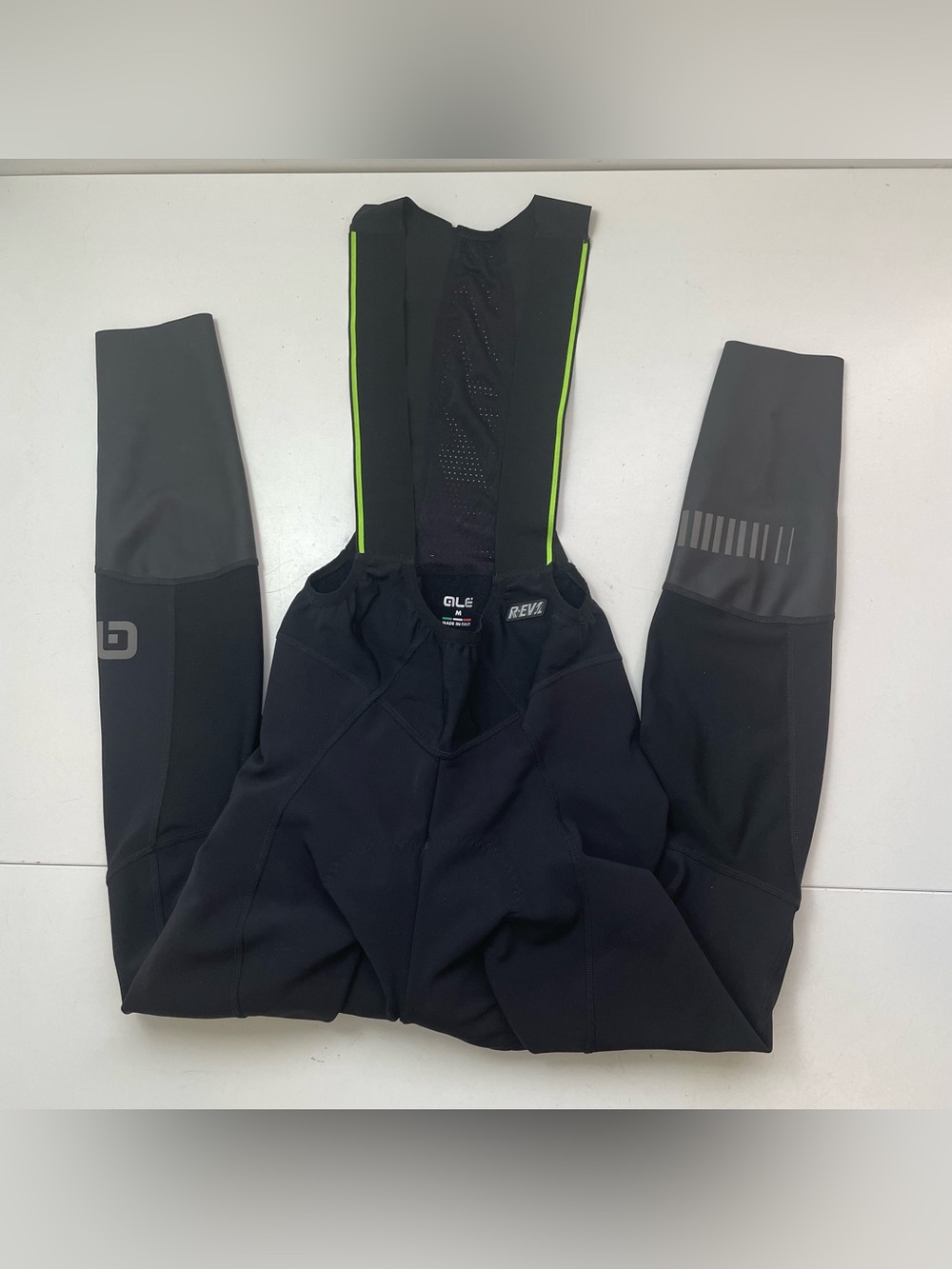 Alé Cycling Bibs R-EV1 Men’s M (fits S) EU48 Sz 3 Black Neon 8HF Made In Italy
